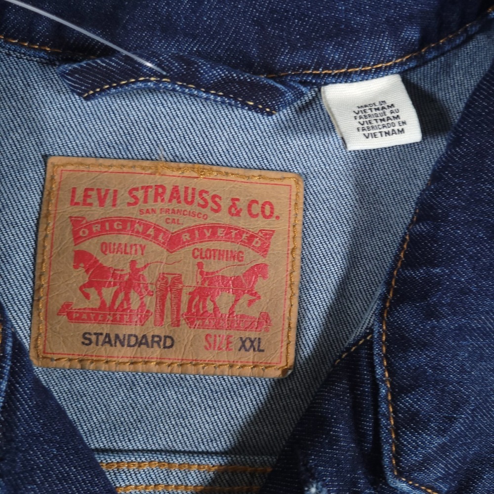 Levi's Denim Trucker Jacket Mens 2XL Standard Fit Indigo Blue MSRP $89.50 - Picture 4 of 12
